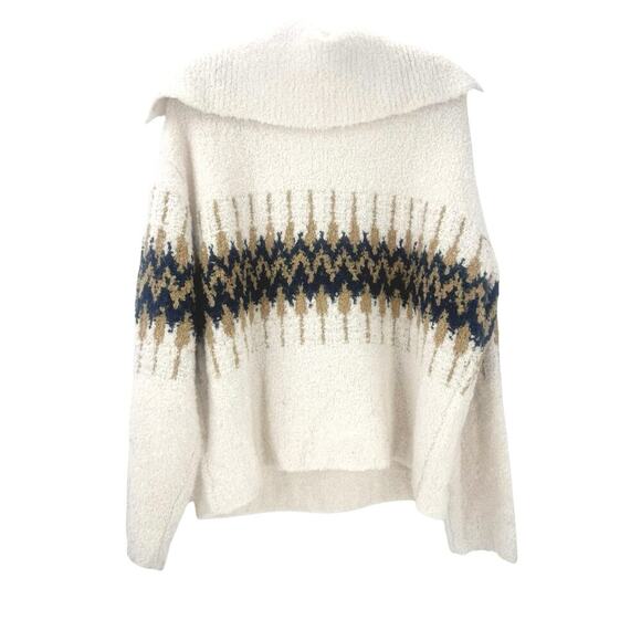 J. Crew Fair Isle Johnny-Collar Pullover Sweater in Boucle Yarn Size XL NWT - Picture 6 of 13